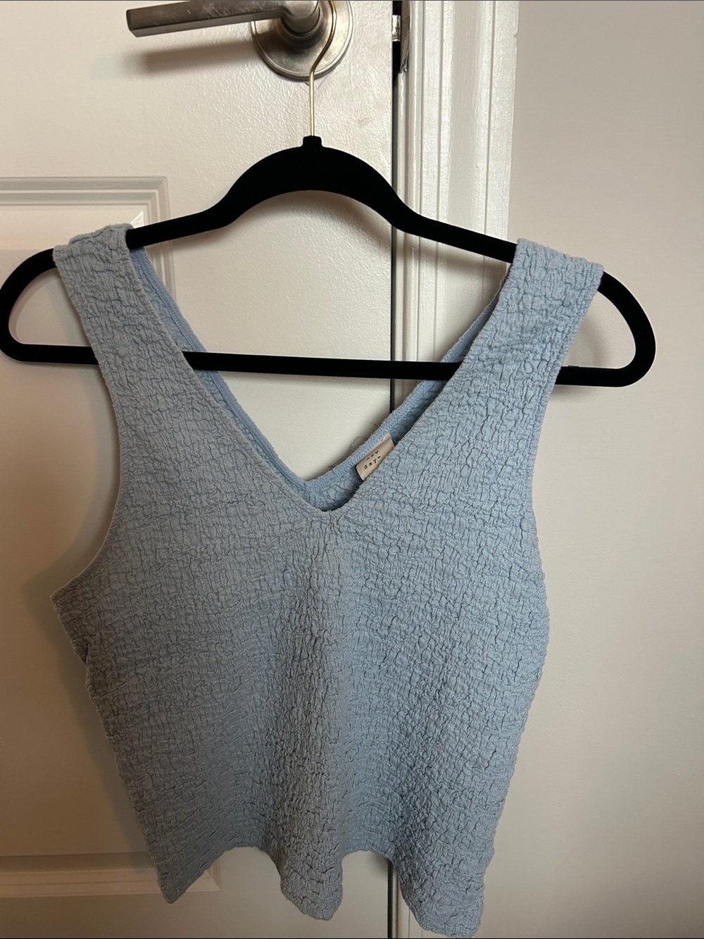 a new day Light Blue Textured V-Neck Tank Top